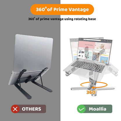 Adjustable Laptop Stand with 360 Rotating Base