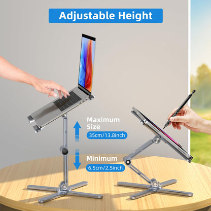 Adjustable Laptop Stand with 360 Rotating Base
