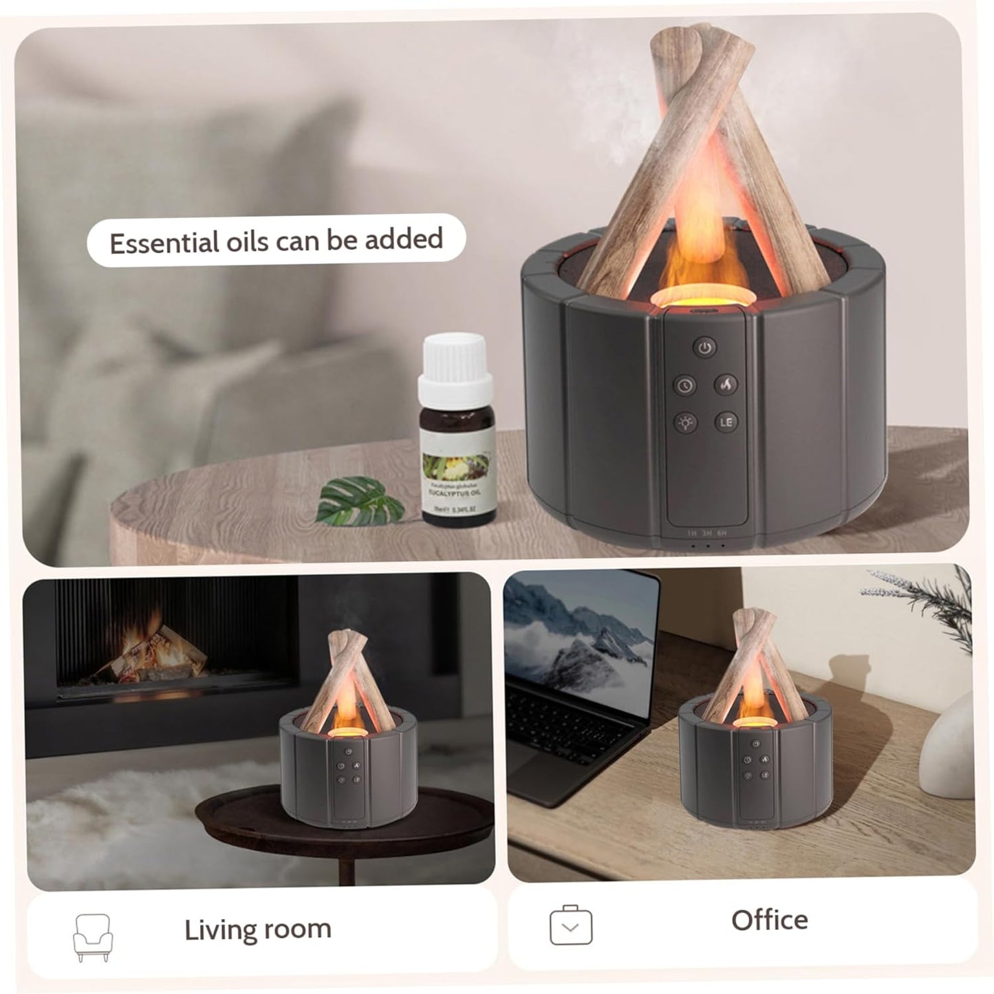 3D Bonfire Aroma Diffuser RemoteControl - Air Purification