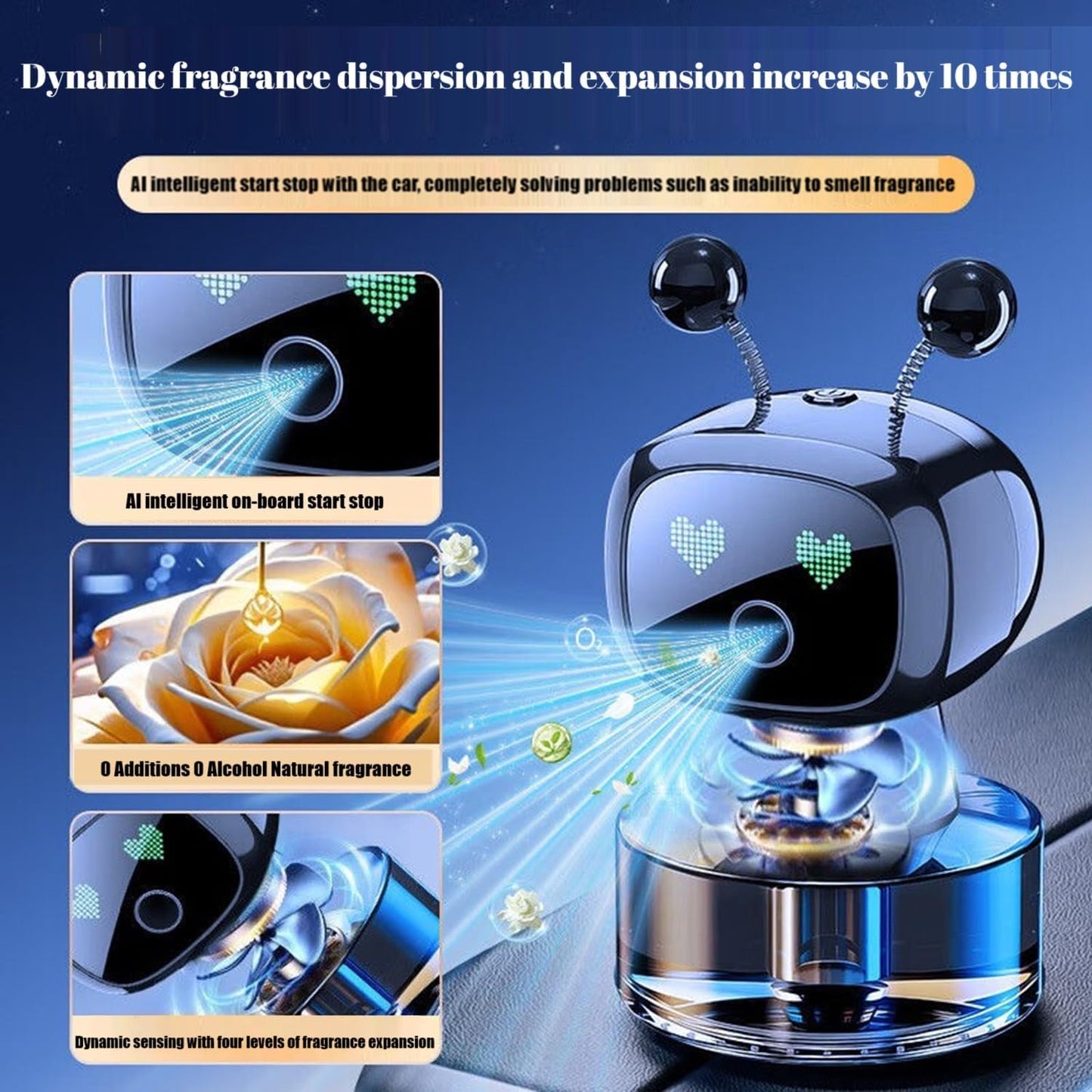Universal Humidifier Robot Shape Car Air Freshener Diffuser
