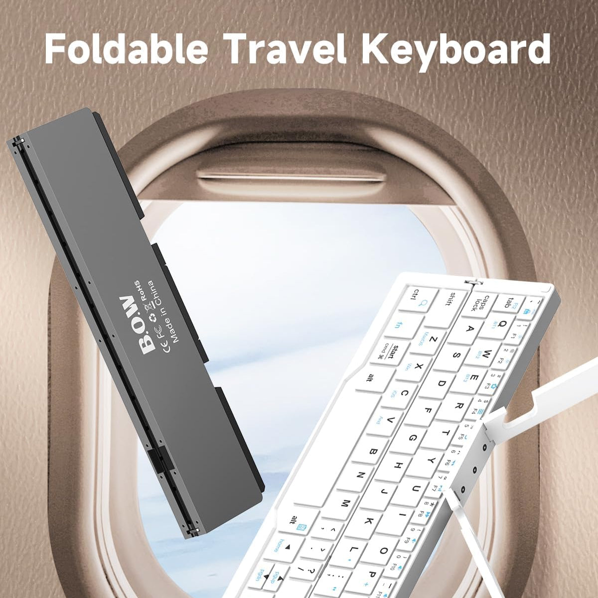 Foldable Bluetooth Keyboard with Magnetic Stand