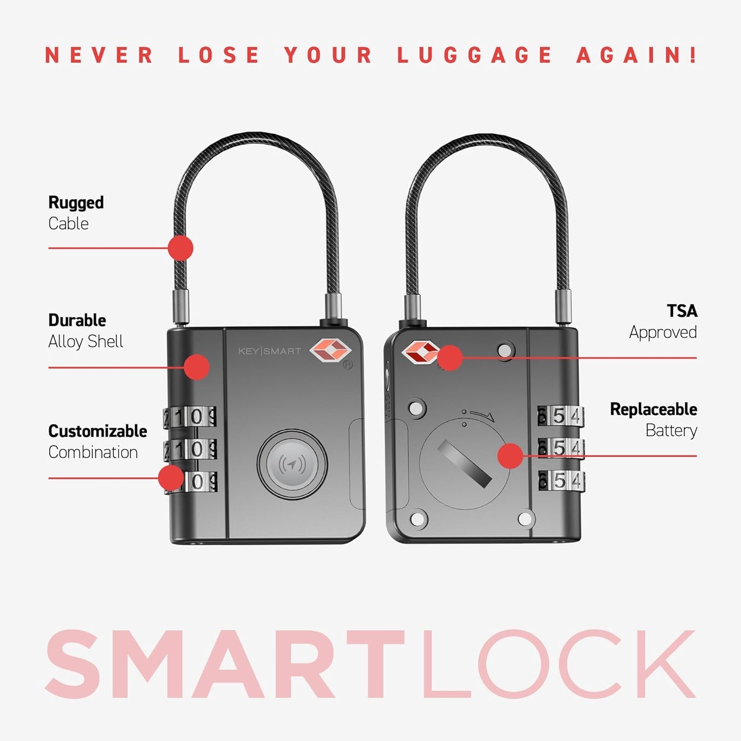 TSA Lock for Anti-lost Luggage Backpack With iOS Location Tracker