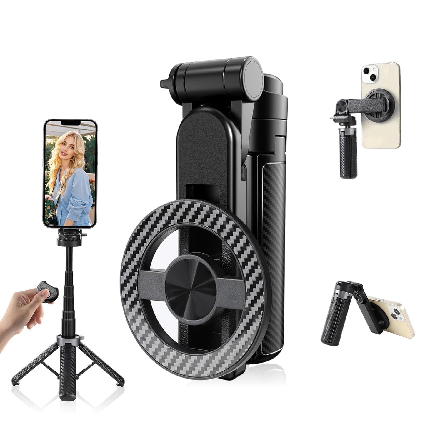 3-in-1 Magnetic Vlogging Tripod with Bluetooth Remote
