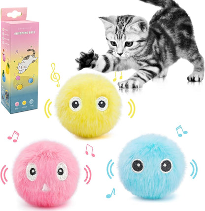 Plush Ball Cat Toy with Real Animal Sounds