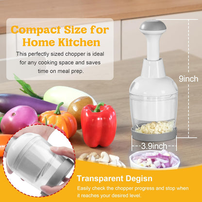Vegetable Hand Press Chopper With Free Container