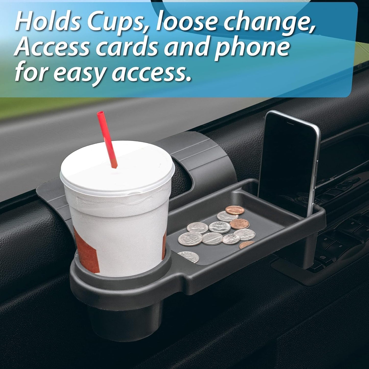 3-in-1 Cup & Phone Car Organizer