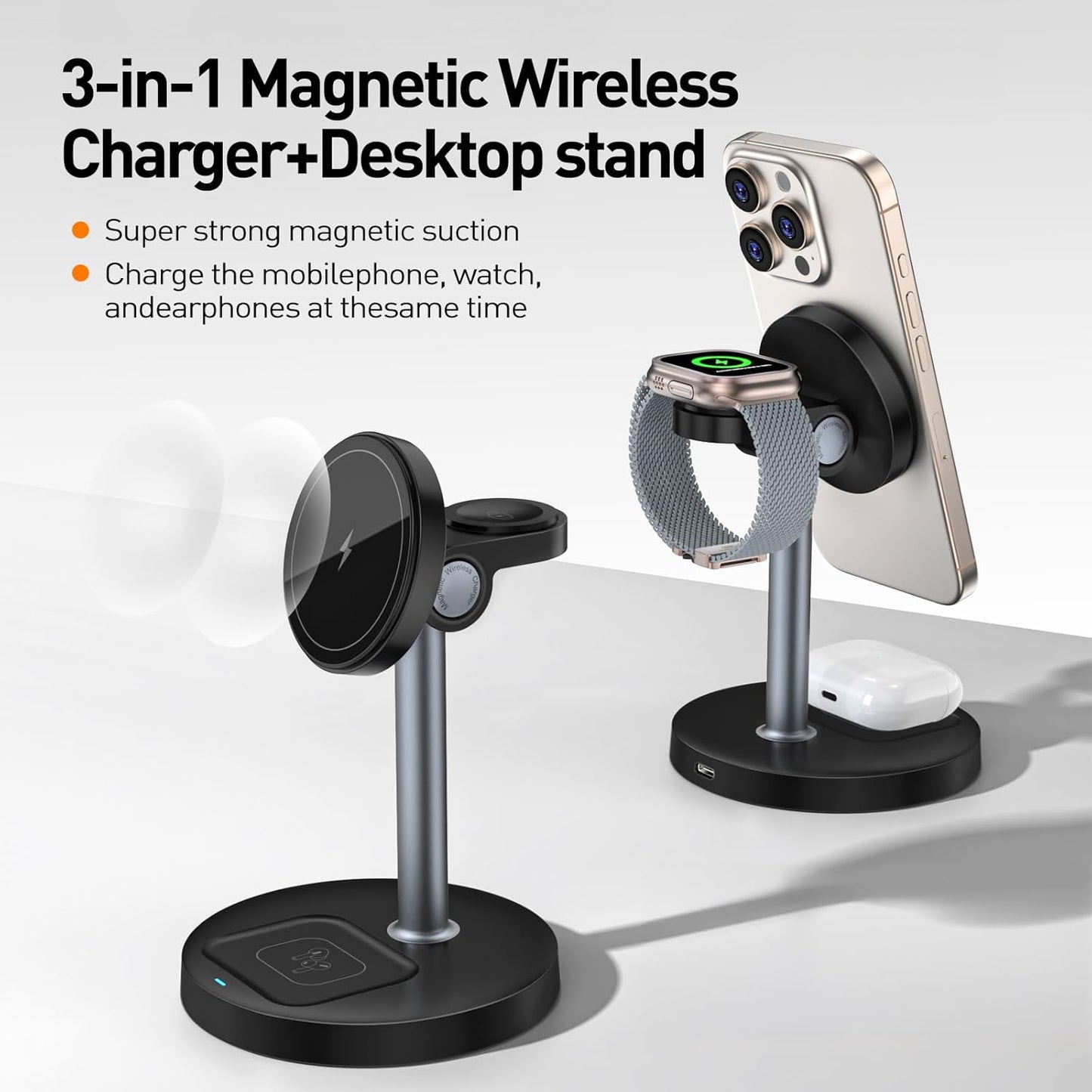 4 in 1 Wireless Magnetic Charger Stand