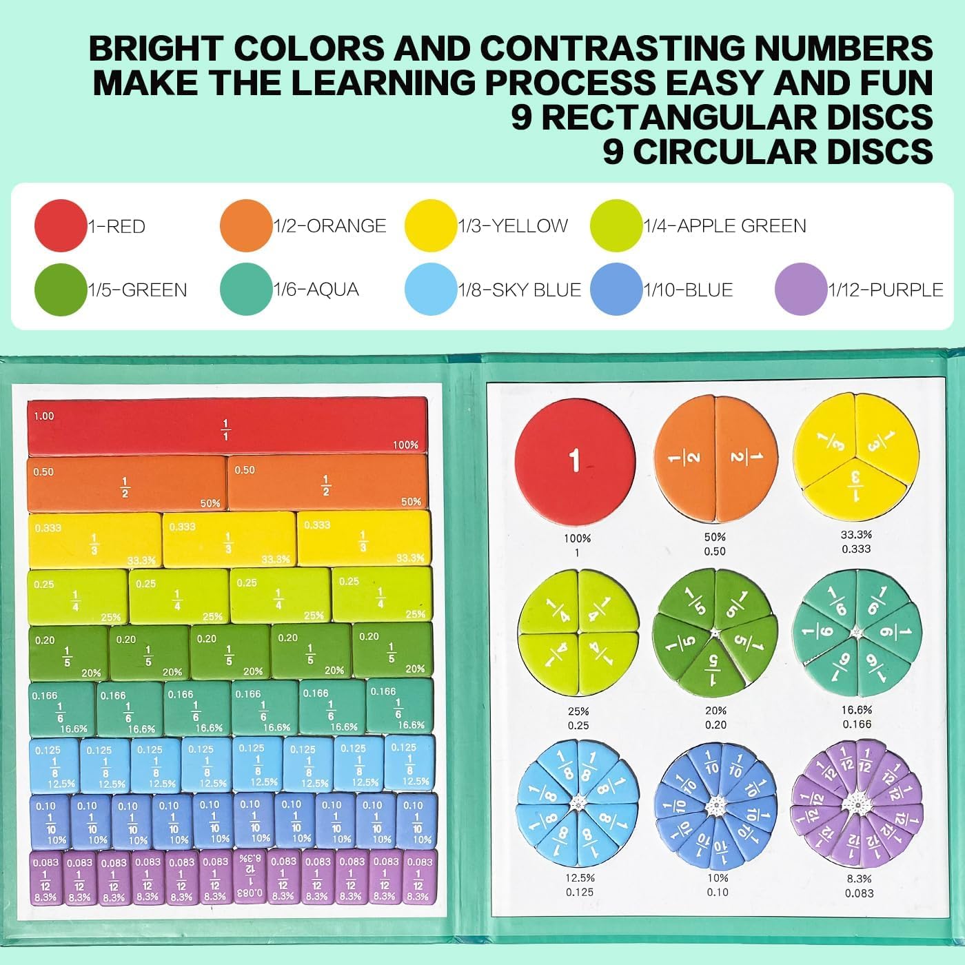 Magnetic Book Fraction Puzzle For Children