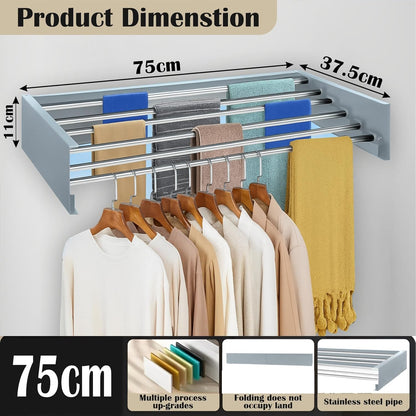 Wall Mounted Laundry Clothes Drying Rack