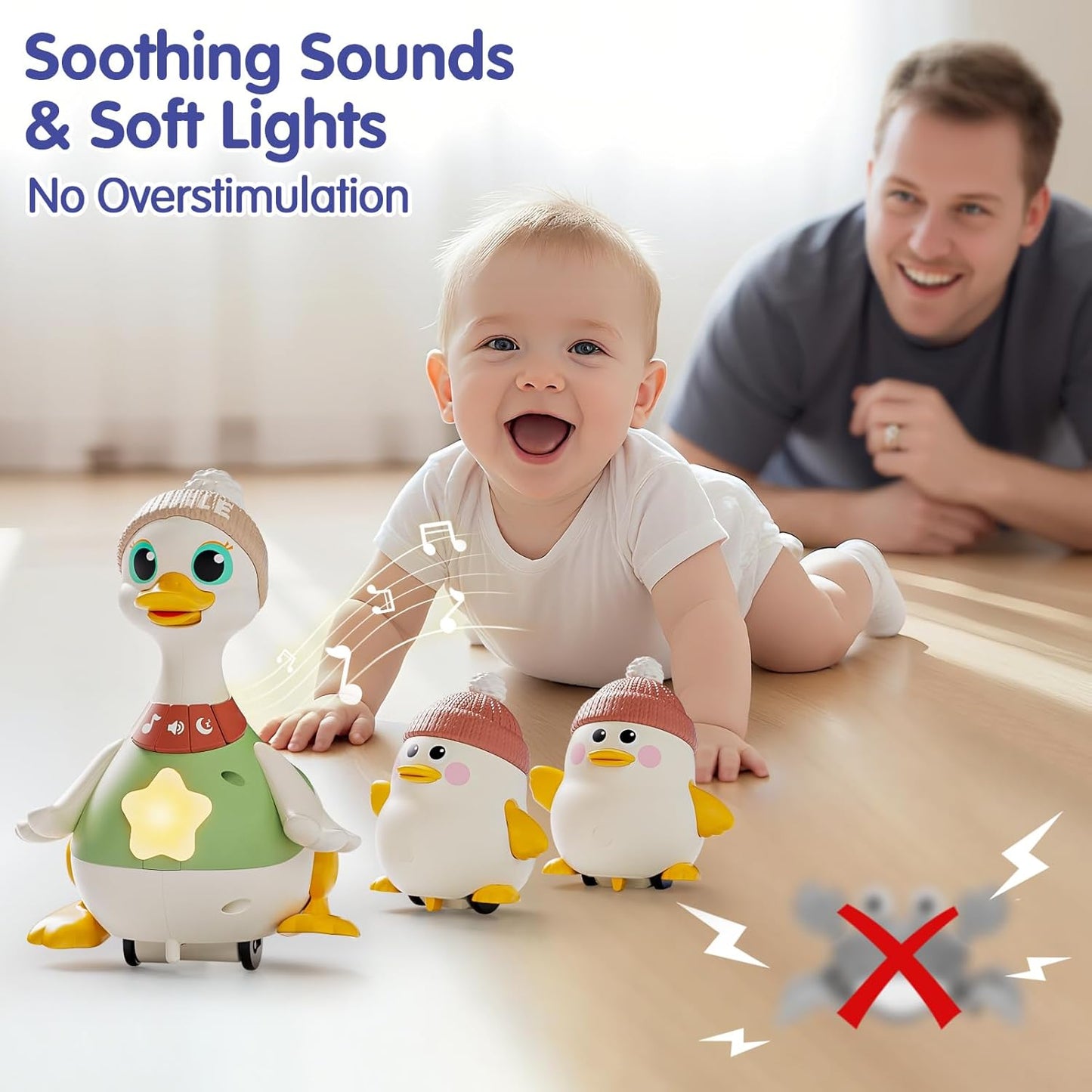 4 Duck Musical Crawling Toy Set