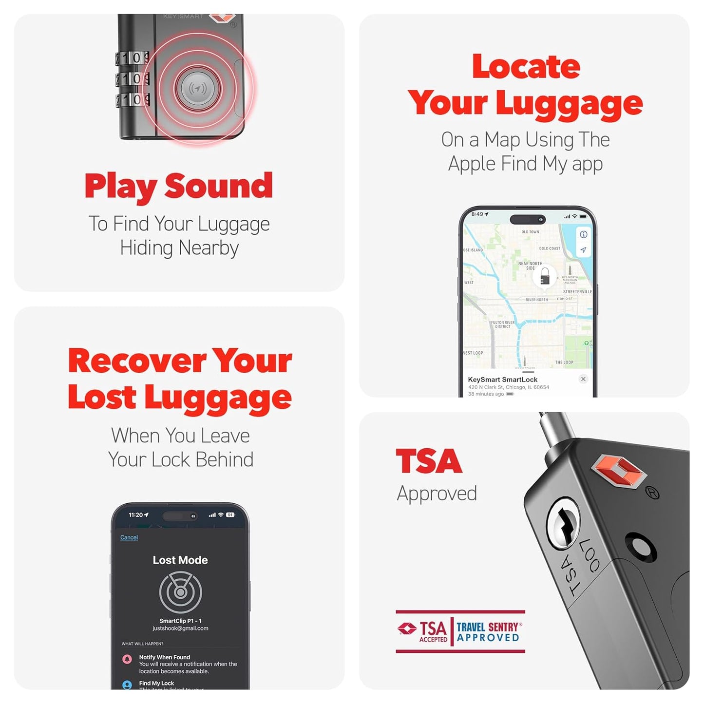 TSA Lock for Anti-lost Luggage Backpack With iOS Location Tracker