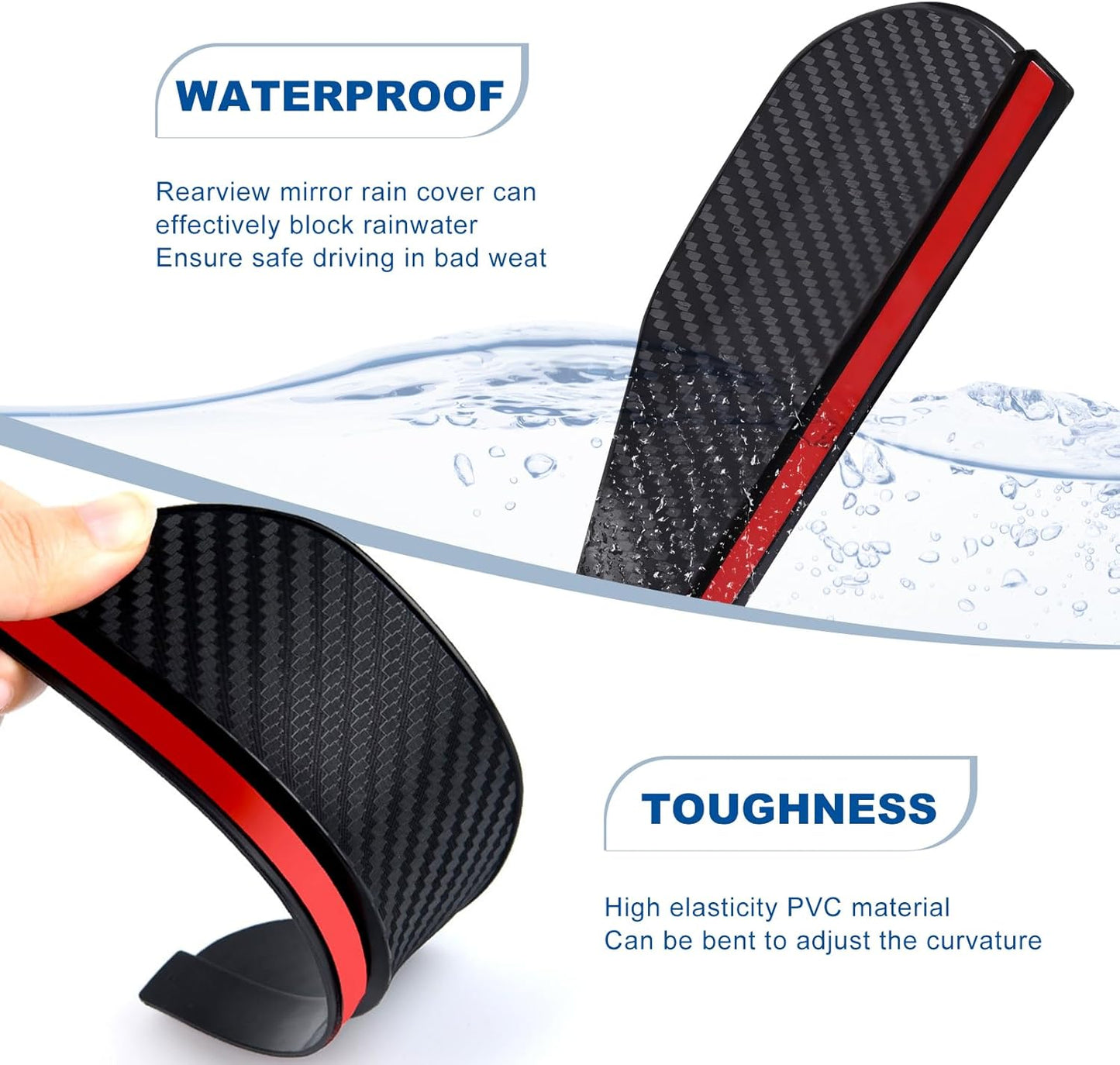 Carbon Fiber Side Mirror Rain Visor Guard