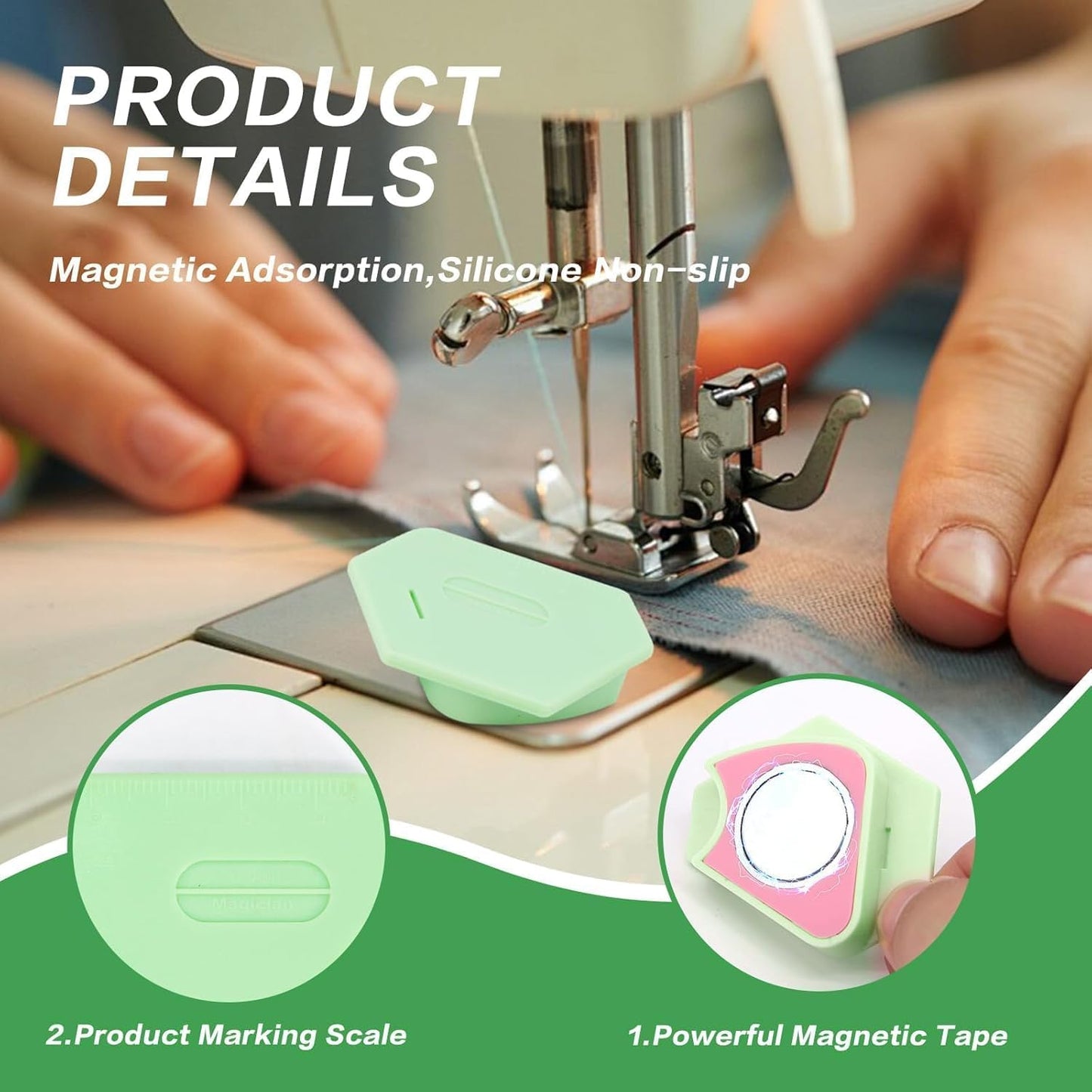 Magnetic Seam Guide for Sewing Machine