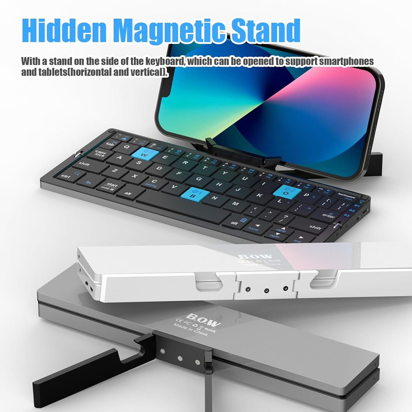 Foldable Bluetooth Keyboard with Magnetic Stand