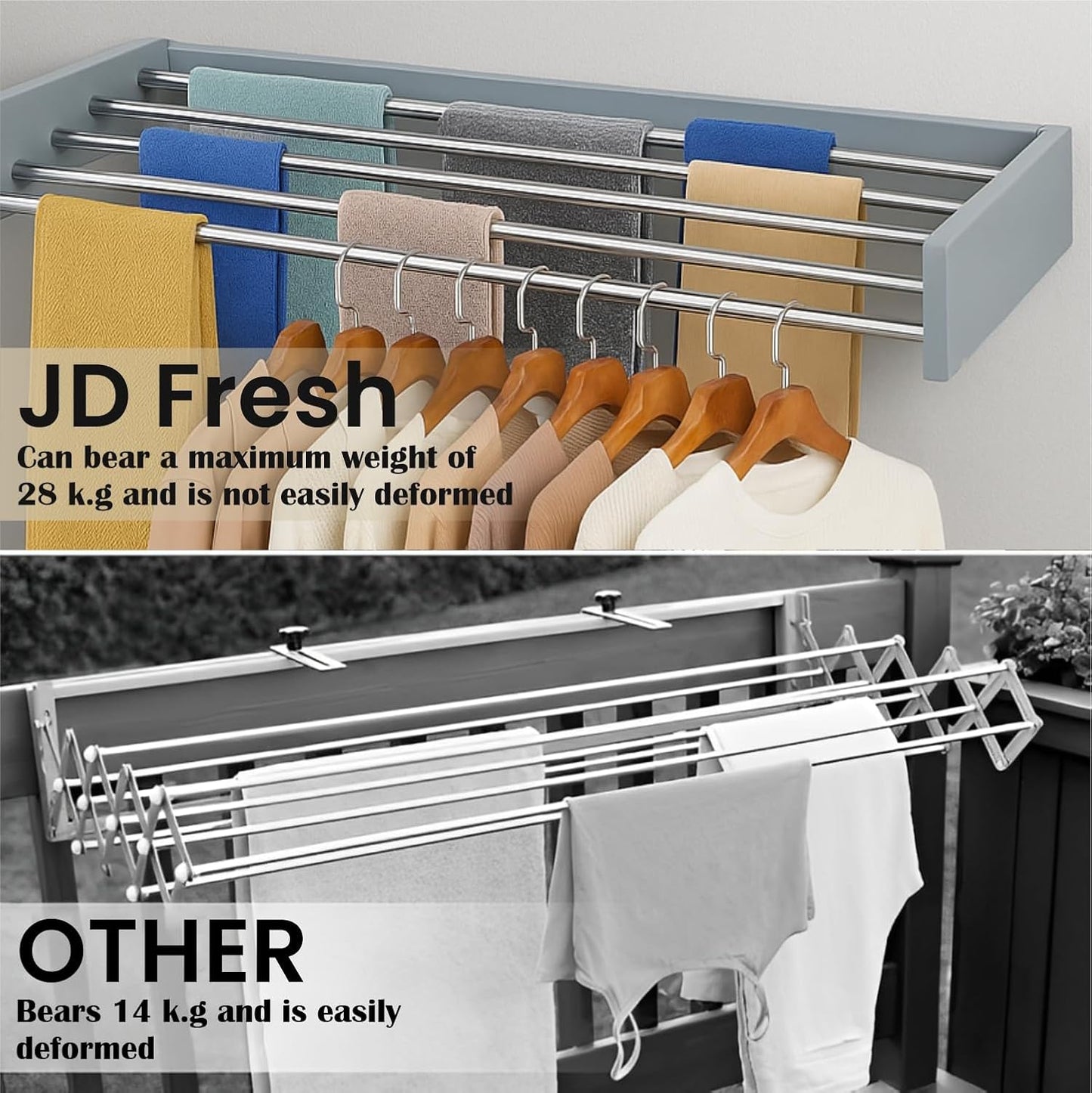 Wall Mounted Laundry Clothes Drying Rack
