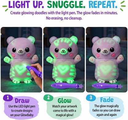 UV Light-Drawing Plush Animal Toy with Magical Pen
