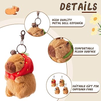 PupTales™  Capybara Plush Keychain Toy