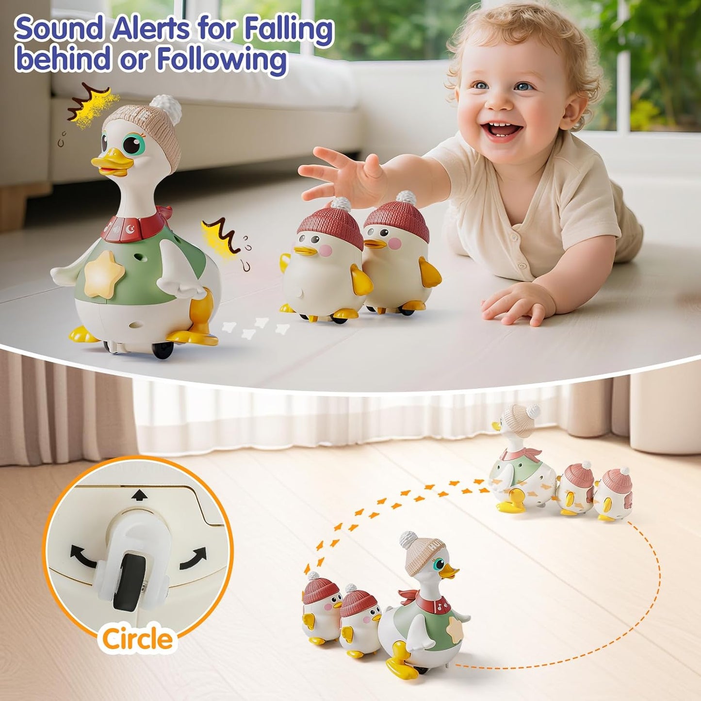 4 Duck Musical Crawling Toy Set