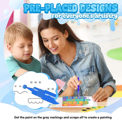 Magic Rainbow Scratch Art & Dot Painting For Kids
