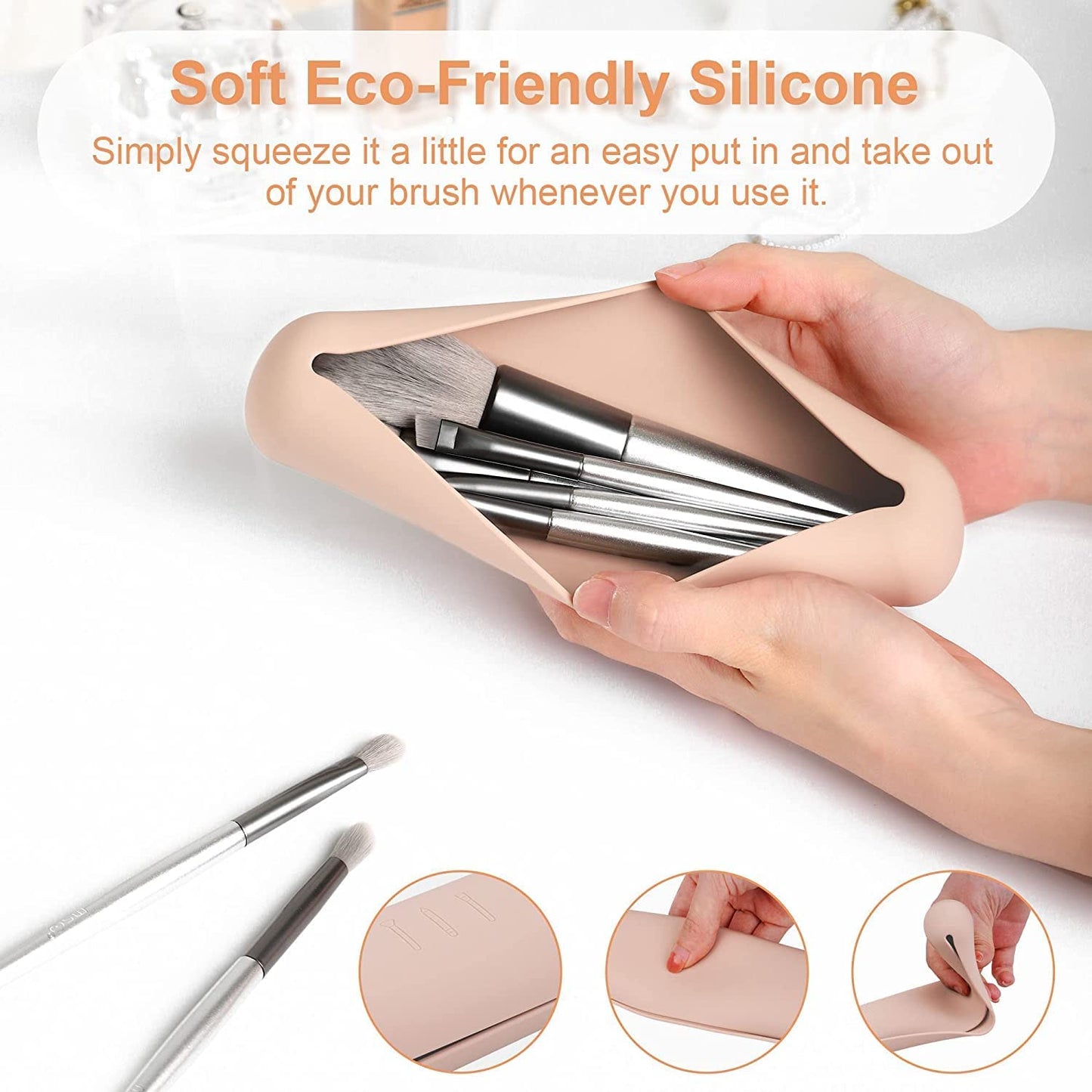 Compact Silicone Makeup Brush Holder