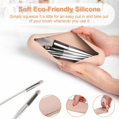 Compact Silicone Makeup Brush Holder