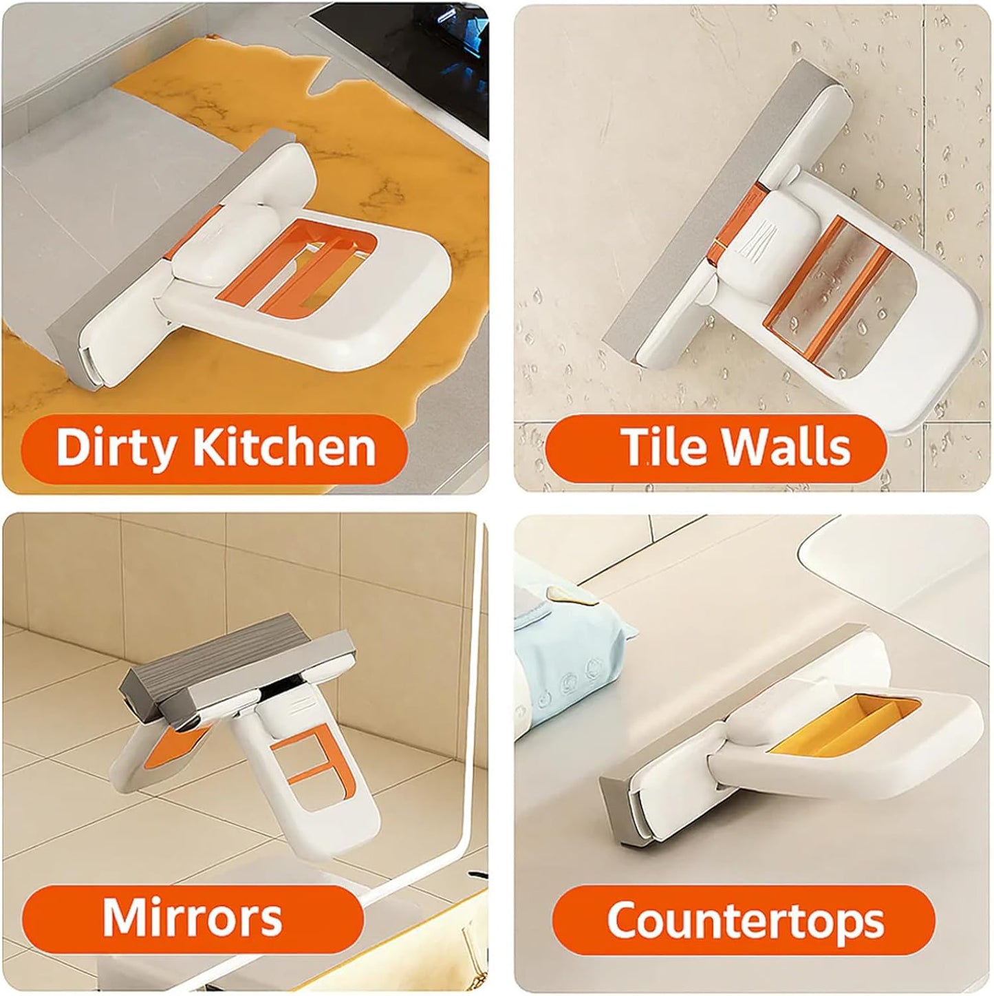 Scratch-Safe Compact Dual Texture Sponge Mop