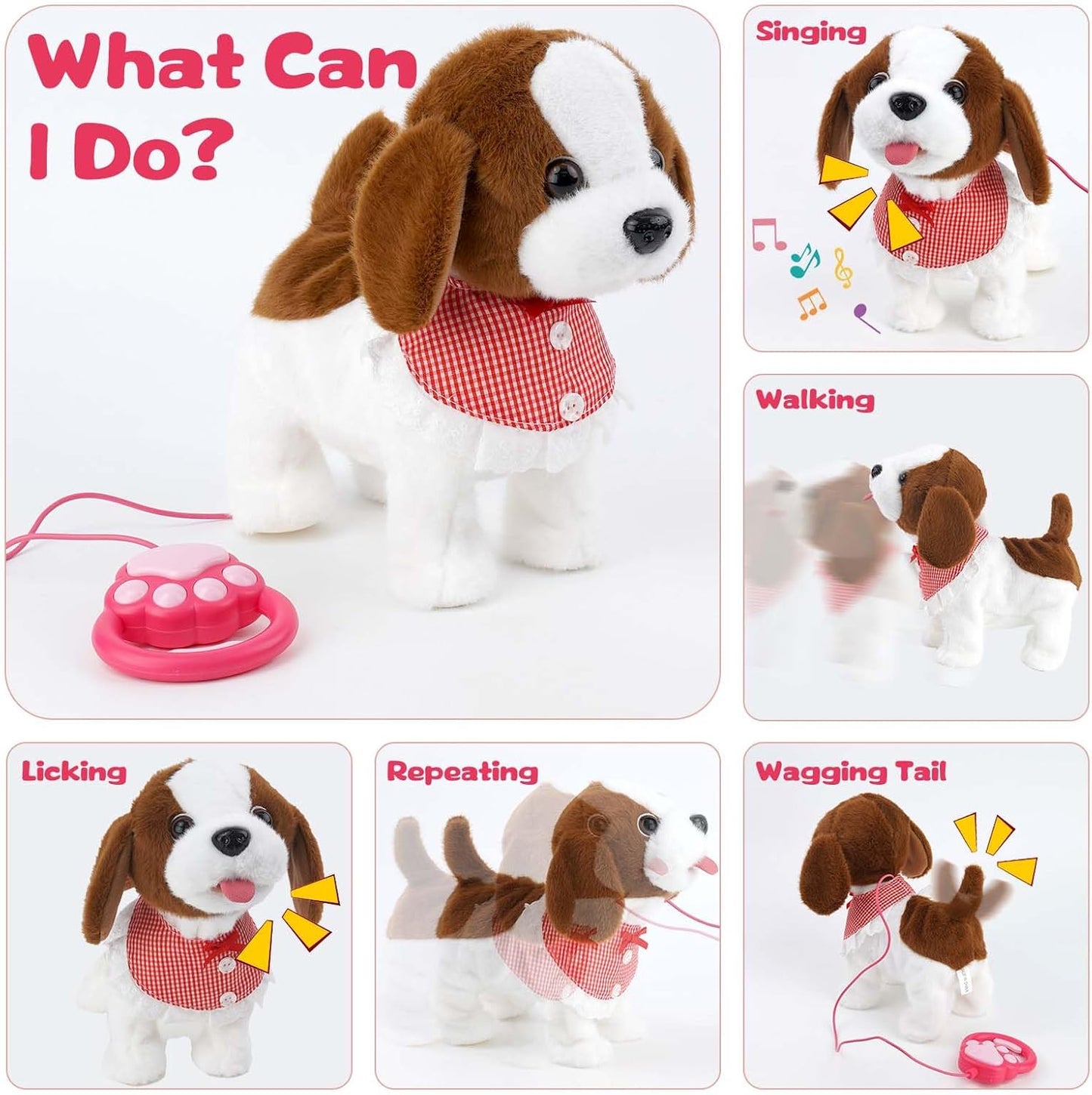 Interactive Plush Puppy Toy- Walks, Barks, Shake Tail