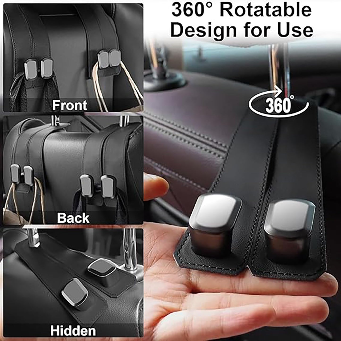 Car Seat Back Double Hook - Pack of 2