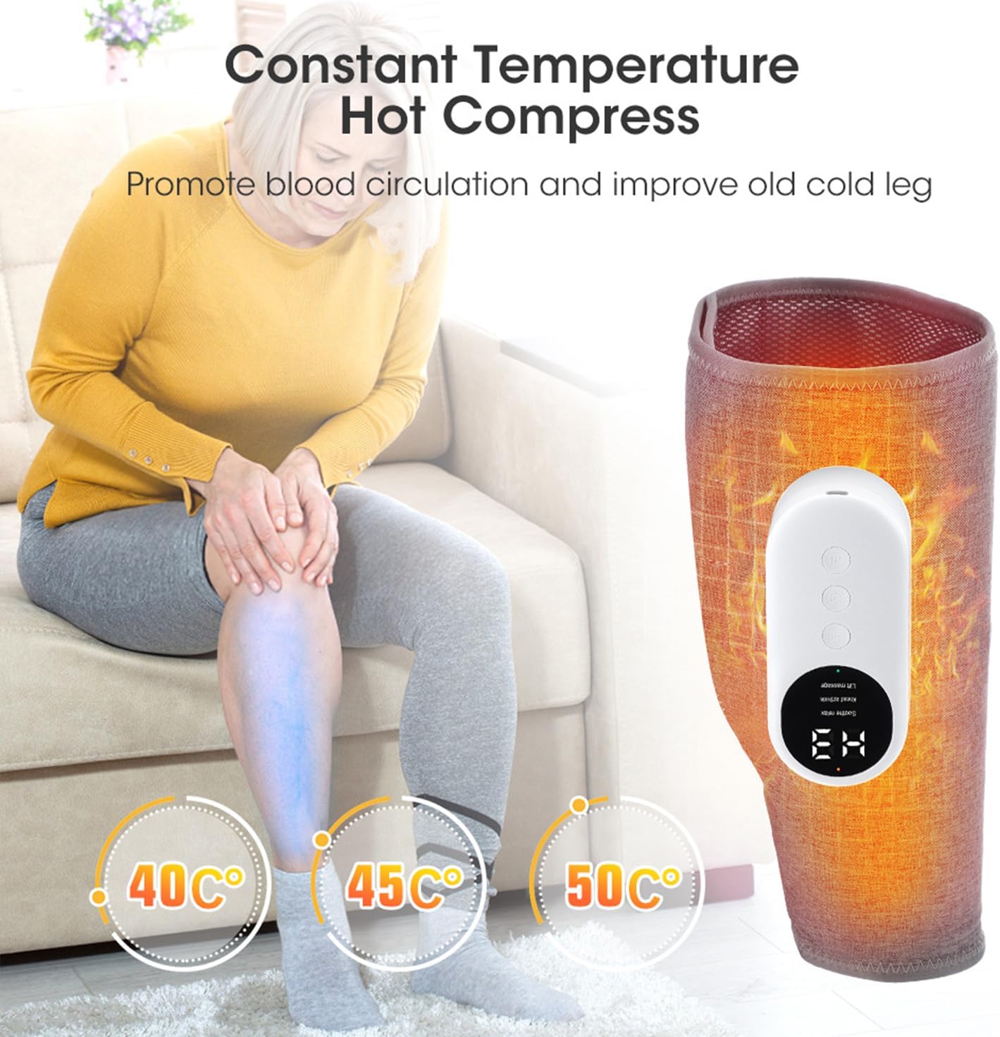Air Compression Heat Leg Massager (Pack Of 2)