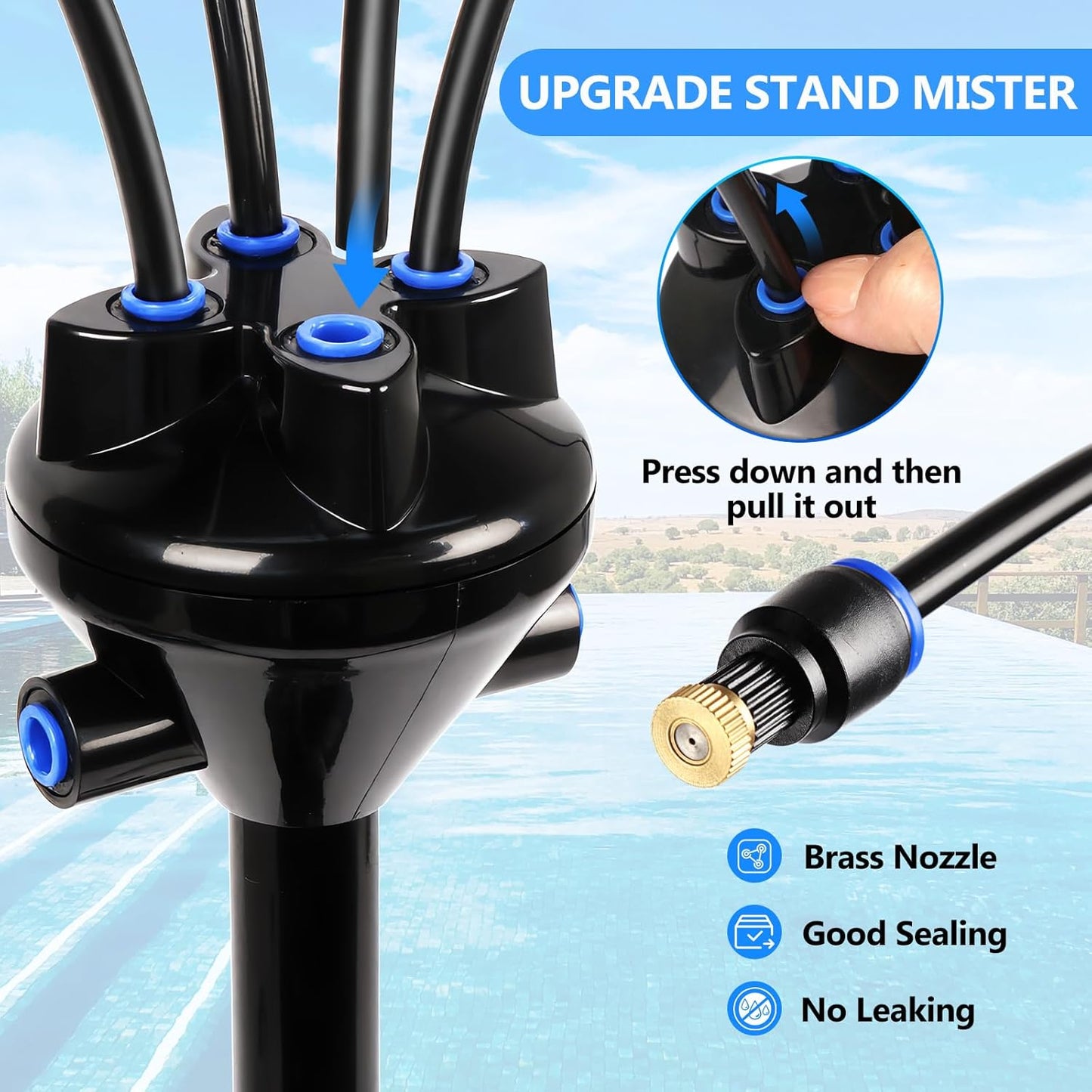 Portable Outdoor Cooling Misting Tripod Stand (Adjustable Height)
