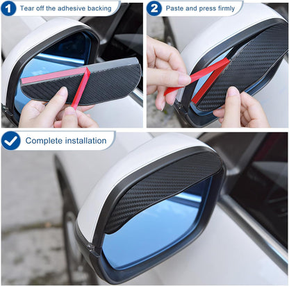 Carbon Fiber Side Mirror Rain Visor Guard