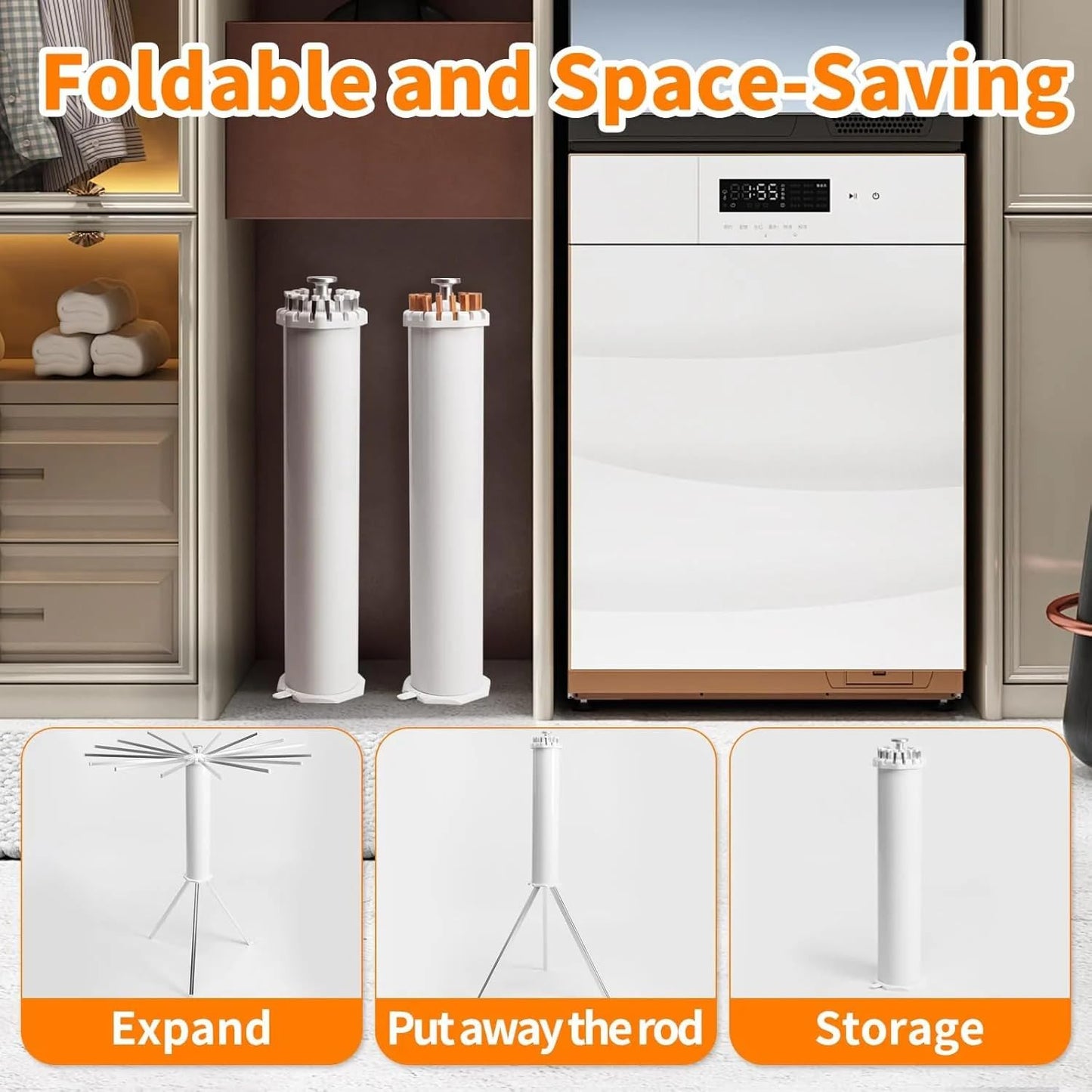 Multifunctional Foldable Rotary Clothes Drying Rack Stand