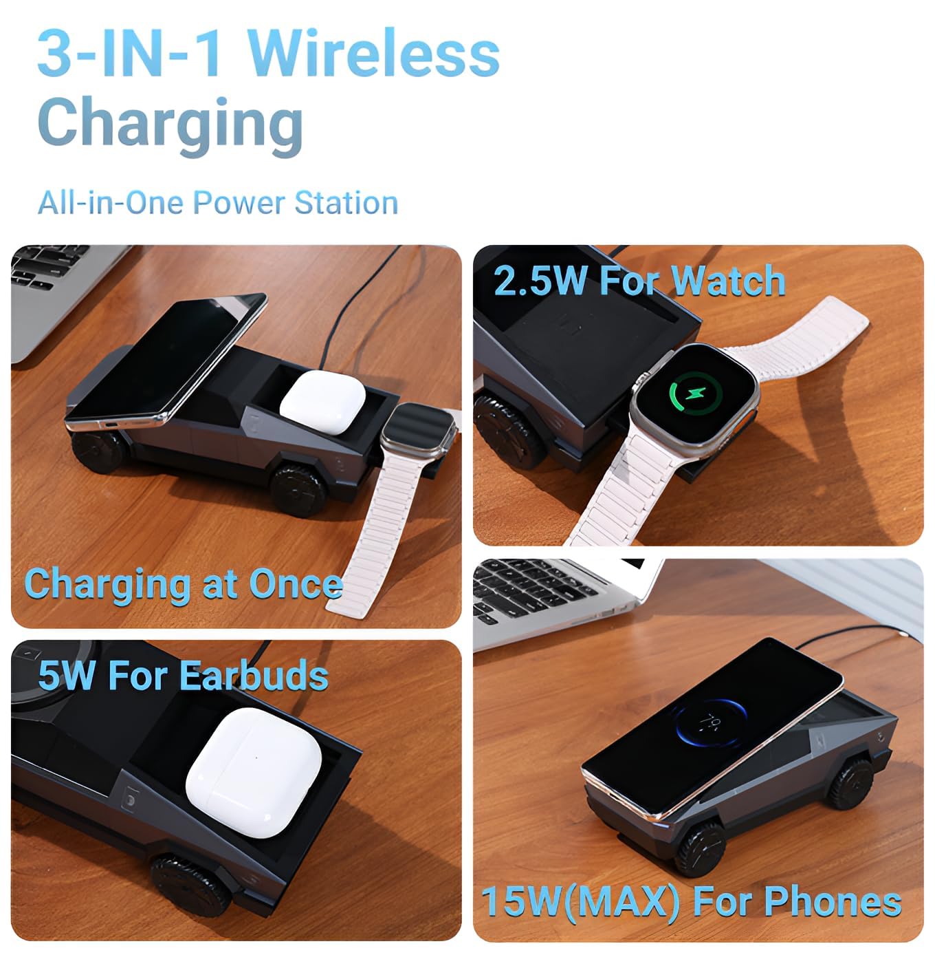 3 in 1 Cybertruck Magnetic Wireless Charger