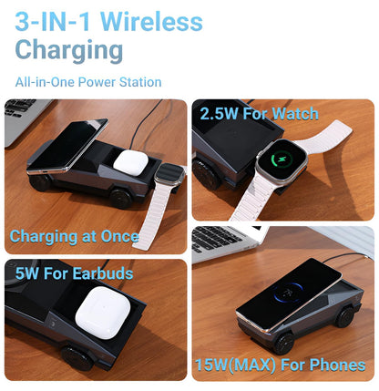 3 in 1 Cybertruck Magnetic Wireless Charger