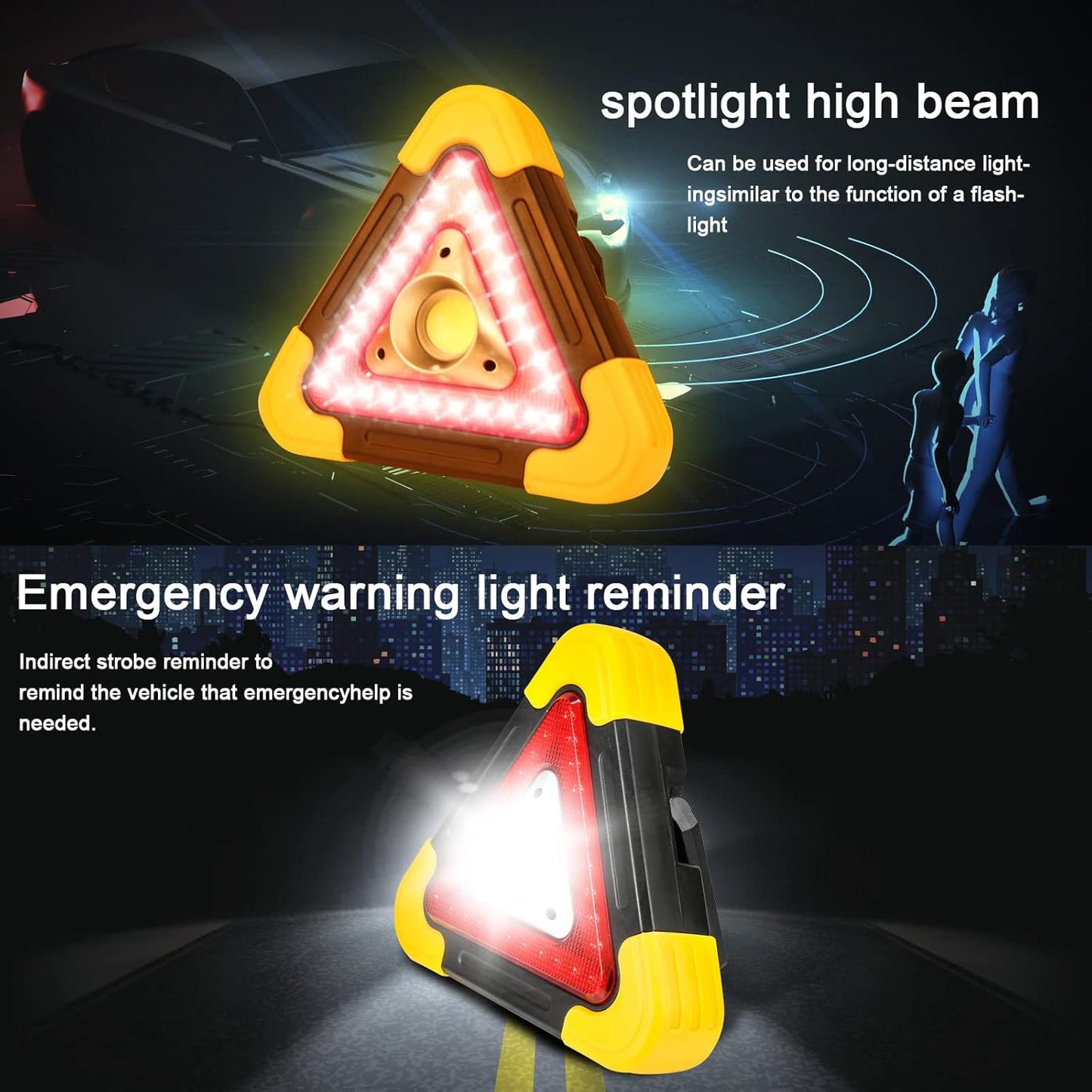 Solar LED Emergency Triangle – Safety Light for Vehicles