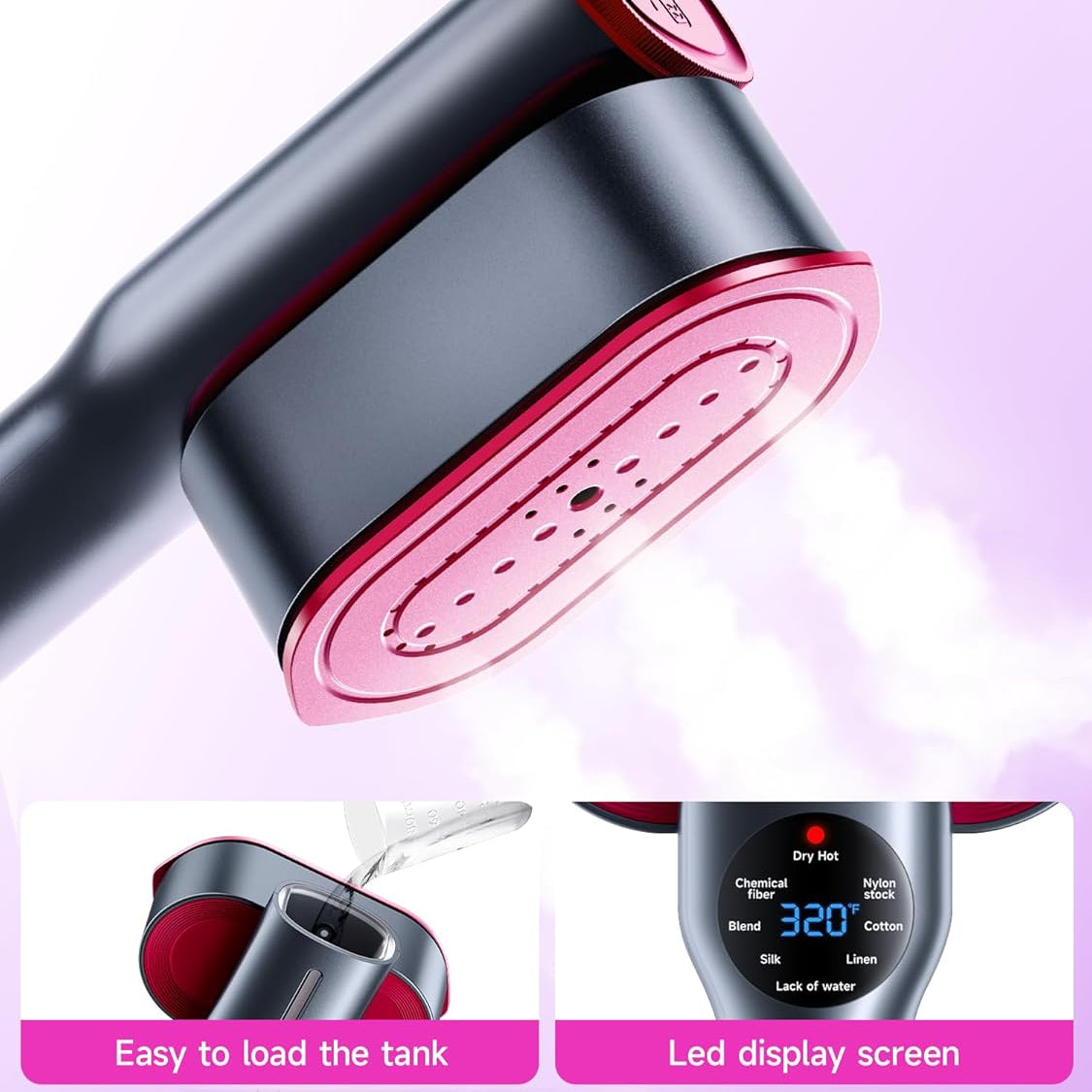 2-in-1 Steamer & Iron for Clothes (Rotatable Head)