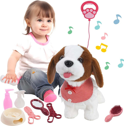 Interactive Plush Puppy Toy- Walks, Barks, Shake Tail