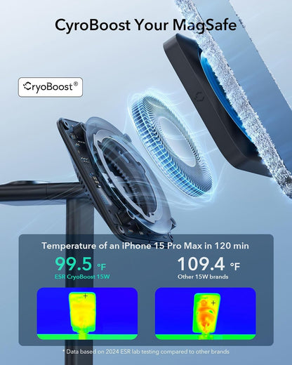 3 In 1 Fast Wireless Magnetic Charger Stand With Active Cooling