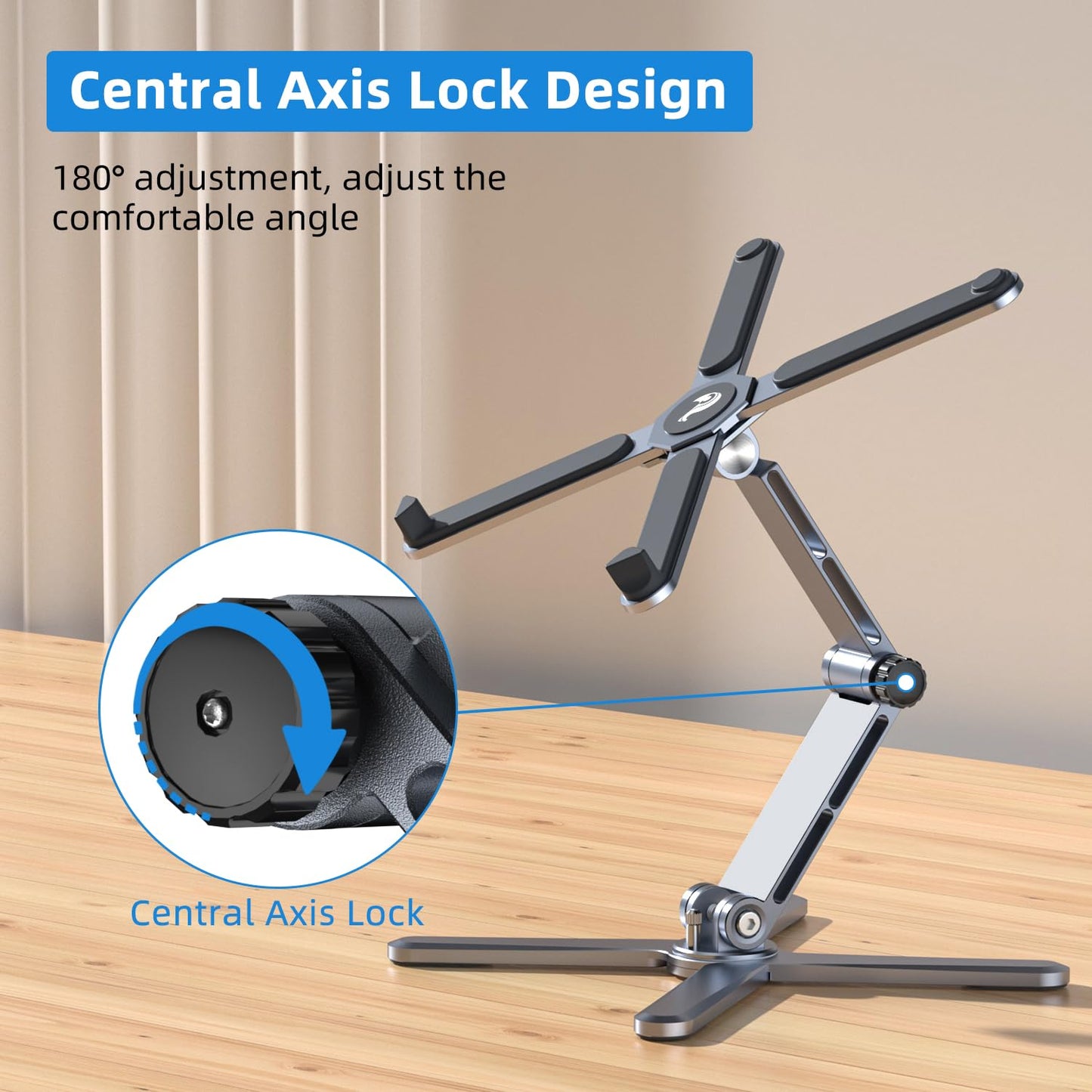 Adjustable Laptop Stand with 360 Rotating Base