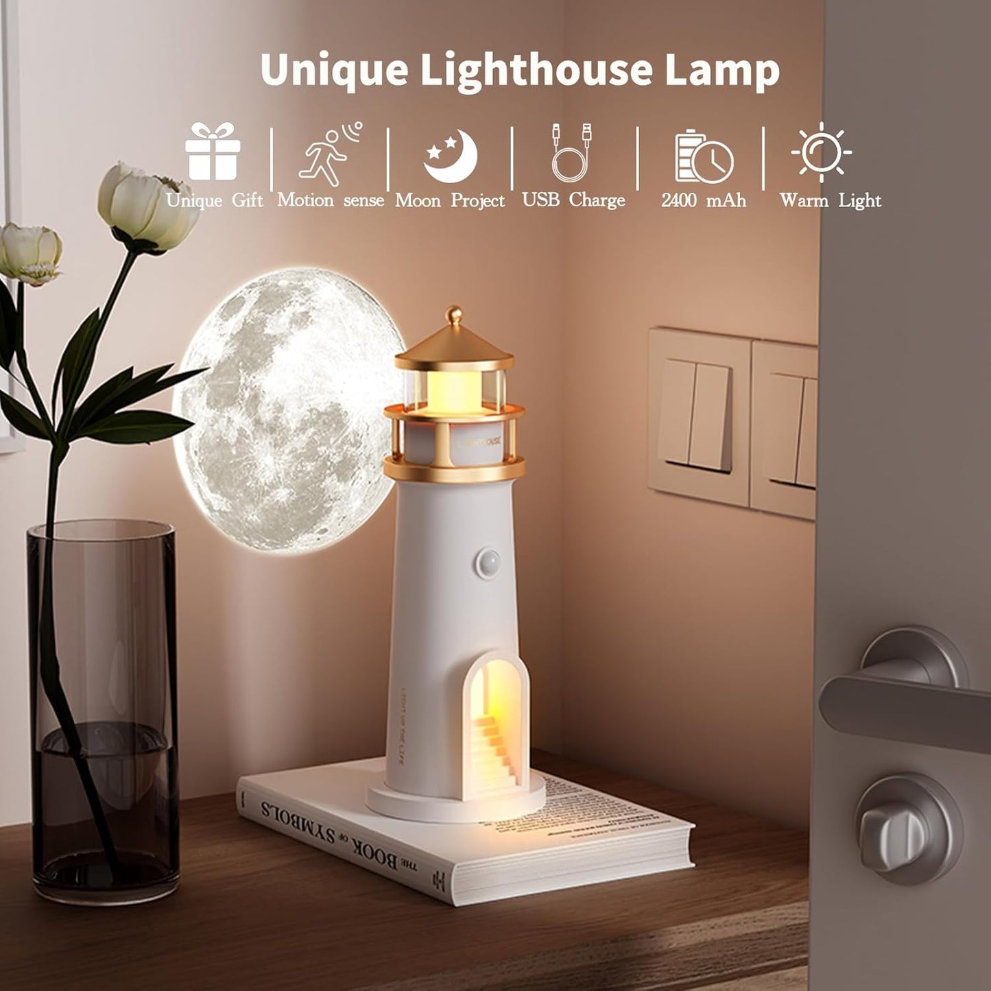 Lighthouse Projection Lamp With Bluetooth Speaker