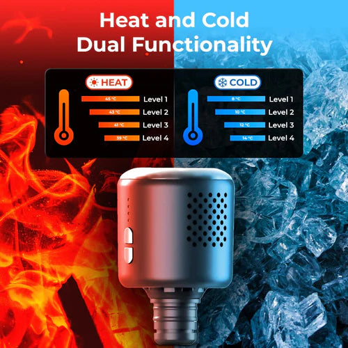 4-Rechargeable Heated Massager Gun Head with Hot and Cold Mode