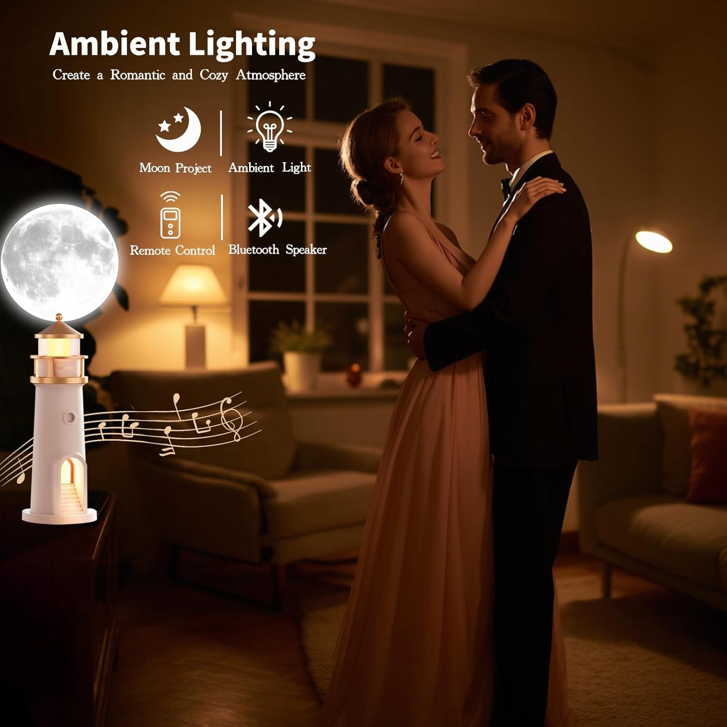 Lighthouse Projection Lamp With Bluetooth Speaker