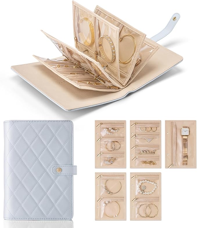 Luxury Leather Portable Jewellery Storage Book