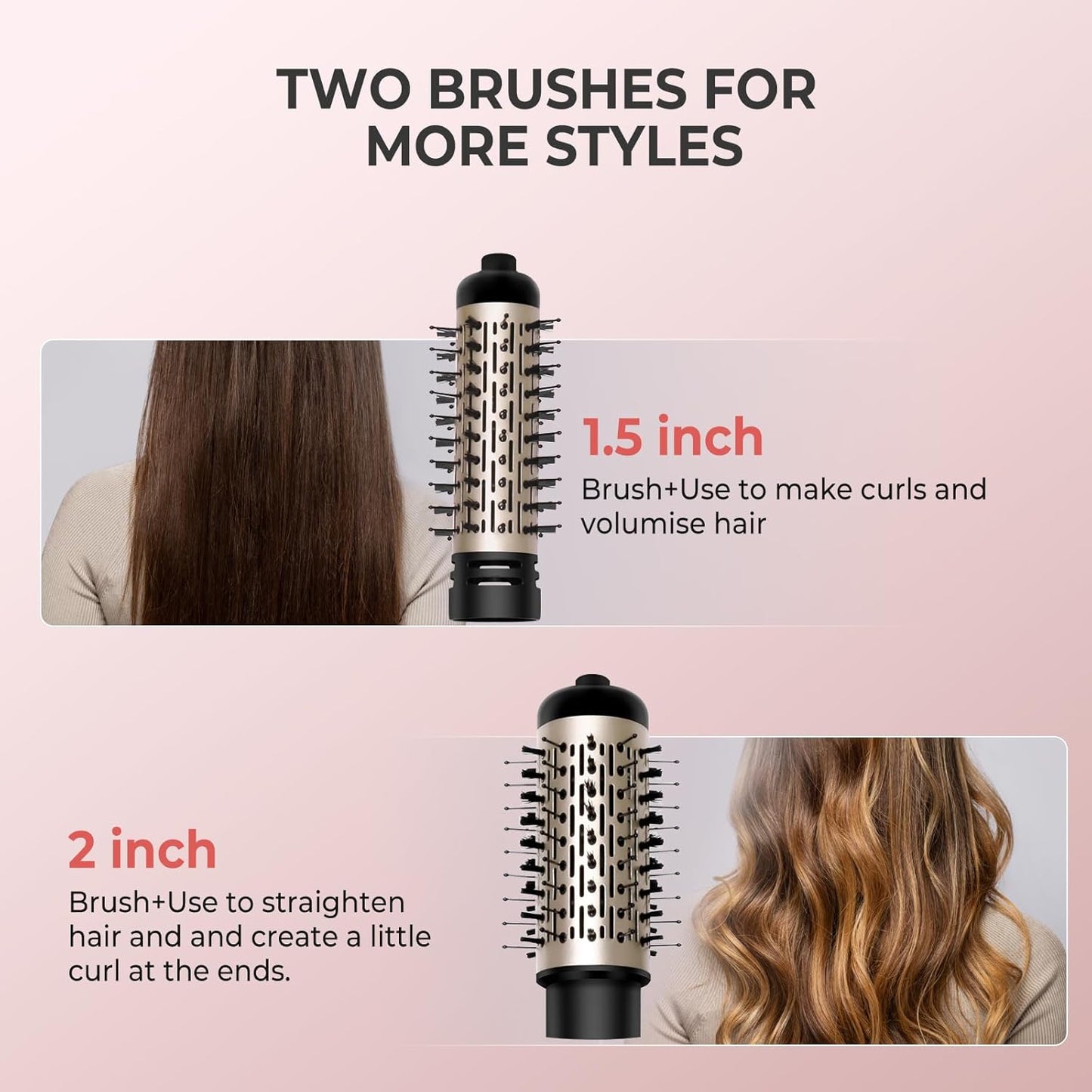 Rotating 2-in-1 Hair Dryer & Curling Iron Brush