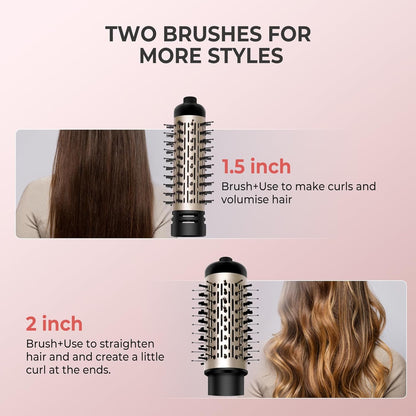 Rotating 2-in-1 Hair Dryer & Curling Iron Brush