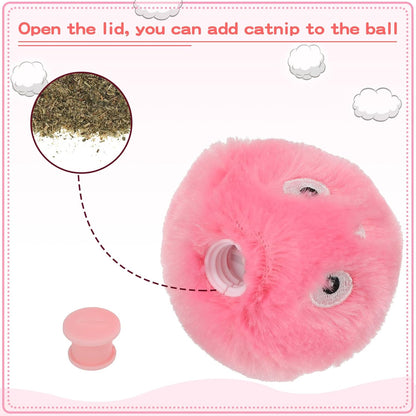 Plush Ball Cat Toy with Real Animal Sounds