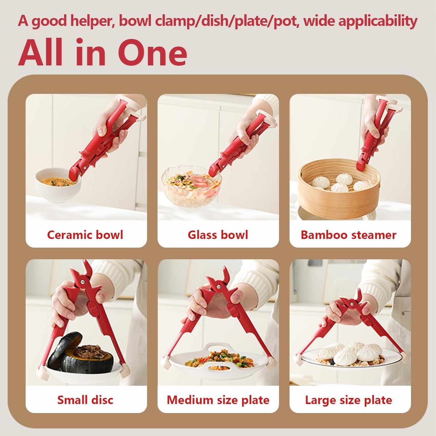 2-In-1 Anti-Scalding Bowl & Plate Clip Holder