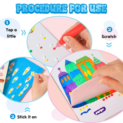 Magic Rainbow Scratch Art & Dot Painting For Kids