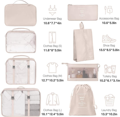 8 Pcs Travel Organizer Set