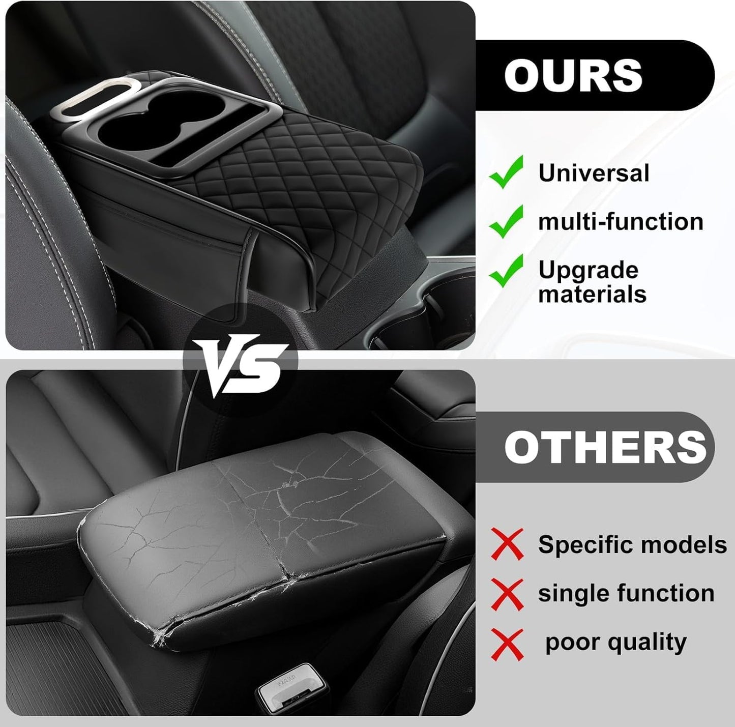 5-in-1 Car Armrest Console Cushion - Universal Fit